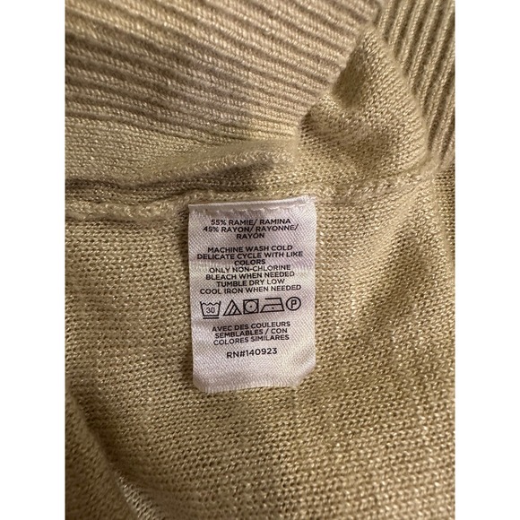 LOFT Women's XL Beige V-Neck Button Front Cardigan Sweater Casual Knit‎ - Picture 5 of 6